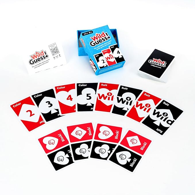 Wild Guess! – The Fast-Paced, Unpredictable, Insanely Competitive Card Game for 2 to 4 Players – Great Travel Game for Friends and Family