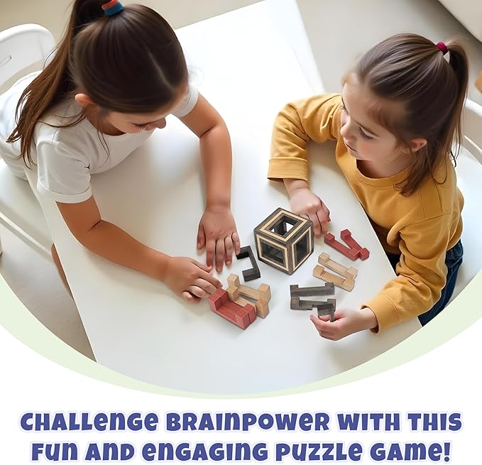 Sharp Brain Zone Wooden Puzzle Box – 3D Mechanical Brain Teaser Puzzle with Secret Compartments | Handcrafted Natural Wood, STEM Educational Logic Game & Unique Gift for Puzzle Lovers