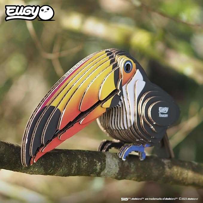 Eugy Toucan 3D Puzzle - 34 Piece Eco-Friendly Educational Toy Puzzle for Boys, Girls & Kids Ages 6+
