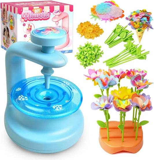 DIY Fabric Flower Bouquets Toys – Crafts for Girls, Arts and Crafts for Kids Ages 4-8 8-12, Perfect Holiday Party Activity Toy, Birthday Gifts for Girl (Blue)