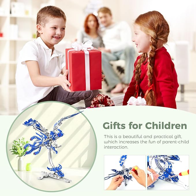 Epic Legend Metal 3D Puzzle for Adults -Rising Phoenix Rise from The Ashes: The Eternal Phoenix Metal Puzzle I Inspired by The Spirit of rebuilding of Arizona(Blue)