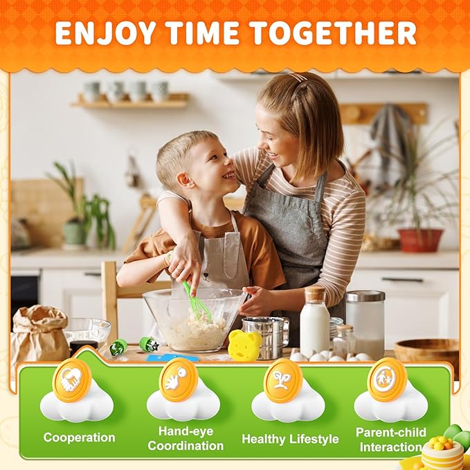 17PCS Kids Cooking Sets Real Cooking Montessori Kitchen Toys for Toddlers Kids Safe Knives for 2/3/4/5/6/7/8 Year Old