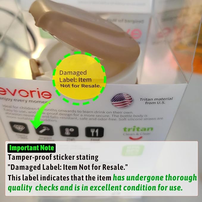 Evorie Tritan Spill Proof Toddler Straw Sippy Cup, 10 oz for Baby and Toddlers 1-3 Years Old, No Spill Straw Water Bottle with Removable Handles, Ideal for School, BPA-Free, Blue Rabbit