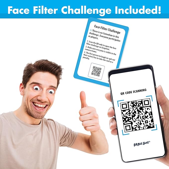 You Laugh You Lose Game - Funny Charades Kids Games - Board Games for Kids & Teens - Try Not to Laugh Challenge - Sleepover Party Supplies for Girls, Birthday Game for Family, Kids & Girls