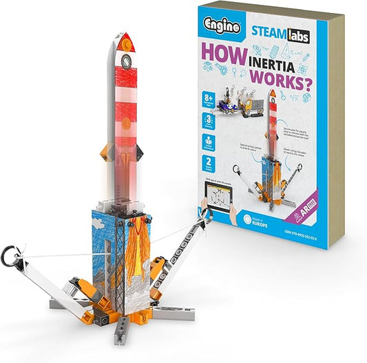 Engino STEAM Labs, How Inertia Works, STEAM Toys for Ages 8+, Building Kit, Learning & Education Toys, Art Activities for Girls & Boys, Play & Learn Science