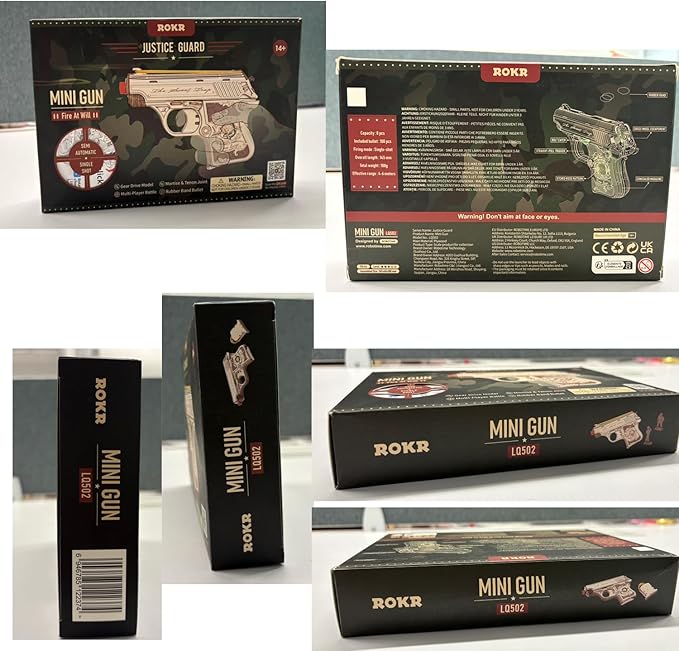 ROKR 3D Puzzles for Adults Mechanical Puzzles Rubber Band Shooter Wooden Puzzle Model Home Decor Desk Decoration Birthday Gifts for Teen Boys and Adults(LQ502)