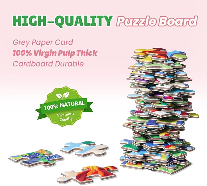 ELX 60 Piece Castle Jigsaw Puzzle for Kids 3+, Large Floor Puzzle for Preschool Learning with Storage Bag, Educational Toy Gift Birthday and Christmas for Boys Girls