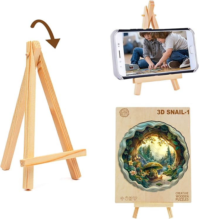 Wooden Puzzle for Adults-200PCS 3D Visual Effect Snail Unique Shape Advanced Wooden Jigsaw Puzzle for Adult, Challenge Wood Puzzle Jigsaw Home Decoration (M-11.4 * 11.4in-200pcs)