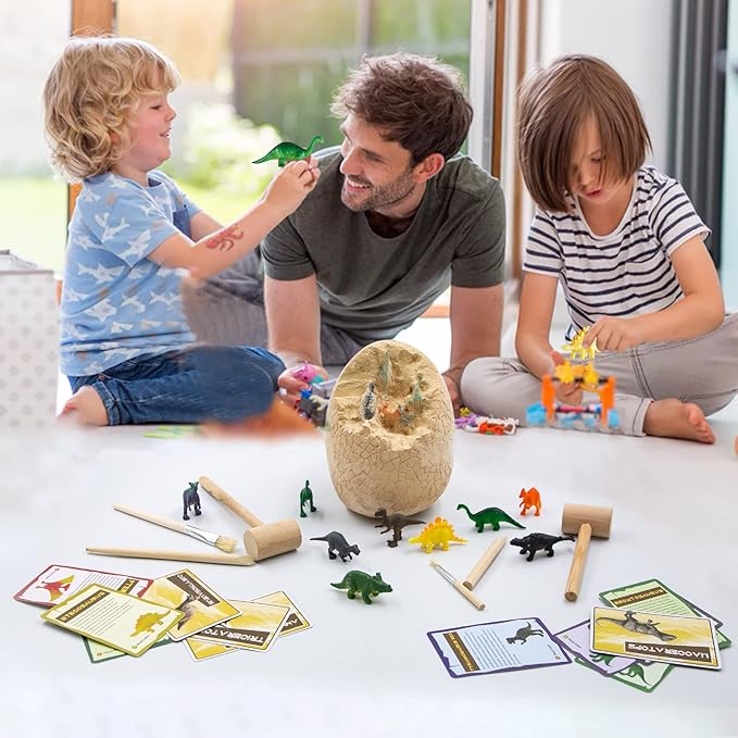 DoDoMagxanadu Dinosaur Egg Excavation Kit, Dinosaur Egg Toys for Boys Discover Jumbo Egg,Dino Egg Dig Kit Stocking Stuffers Science STEM Dinosaur Party Favors for Boys & Girls