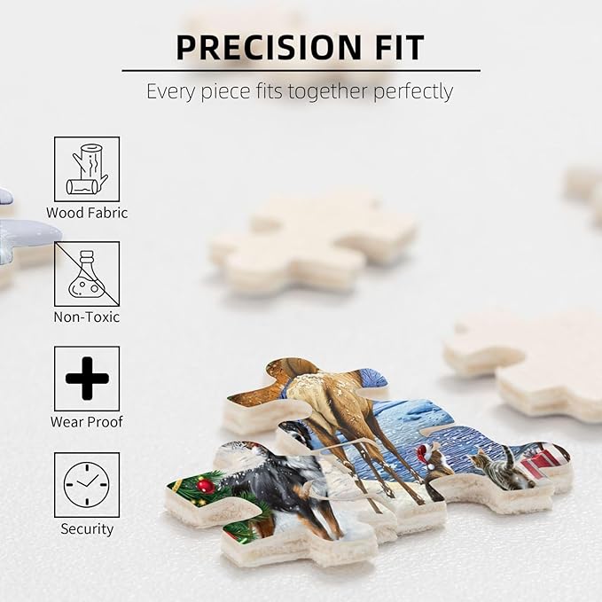 Christmas Puzzle Eve 500 Pieces Jigsaw Puzzles for Adults,Winter Santa Claus Decoration Christmas Jigsaw Puzzles 500 Piece Christmas Puzzle for Adults Winter Puzzle for Family Party Holiday