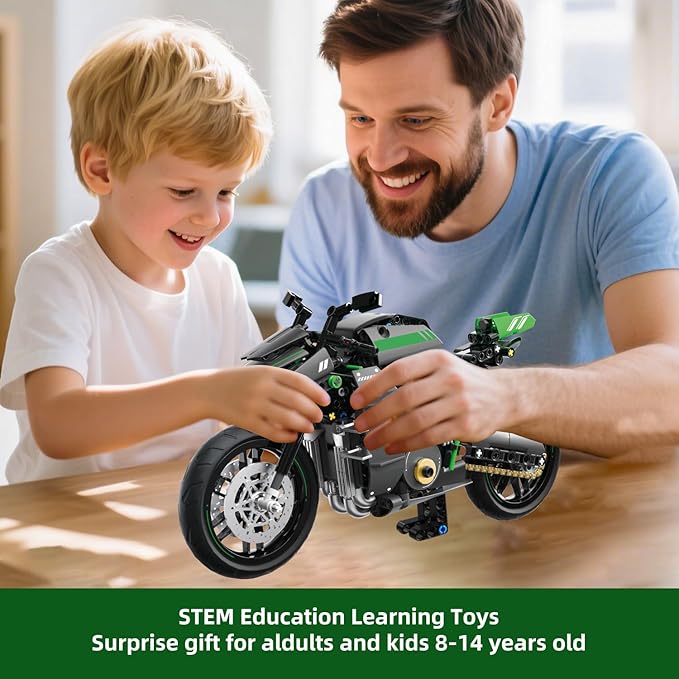 WINGIFT 1:8 Motorcycle Building Set,460 PCS Collectible Motorcycle Display Model Building Kit,Motorbike Toy Collection Brick Kit for Boys Girls,Christmas Birthday Gift for Adults Teens and Kids 8-14+