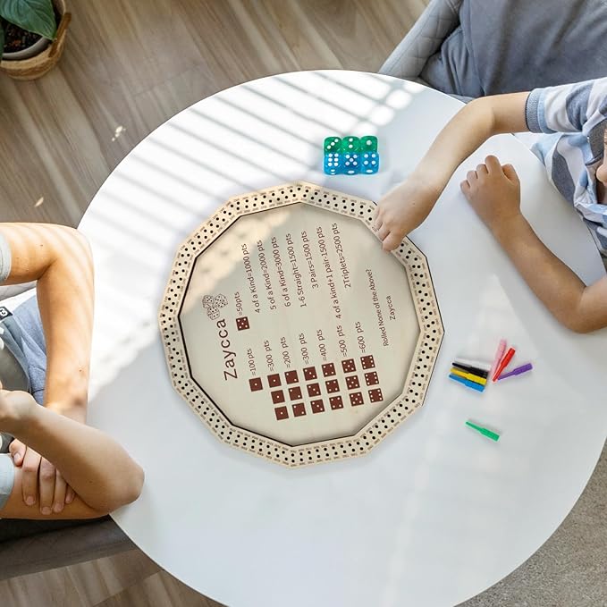 Dice Game Board – Family-Friendly Dice Rolling Game with Score Pads and Dice, Fun Game Night or Party Entertainment for Kids & Adults