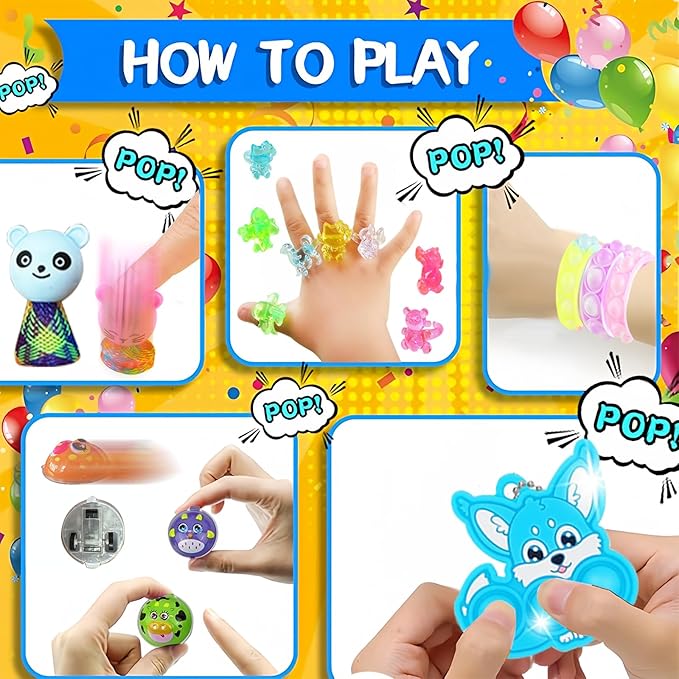 212-Pack Assorted Party Favors Gift Toy Set for Boys Girls, Novelty Items for Events, Prize Drawings, Carnival Favors, Surprise Bag Fillers, Celebration Supplies Class Gift for 3 Years and Above