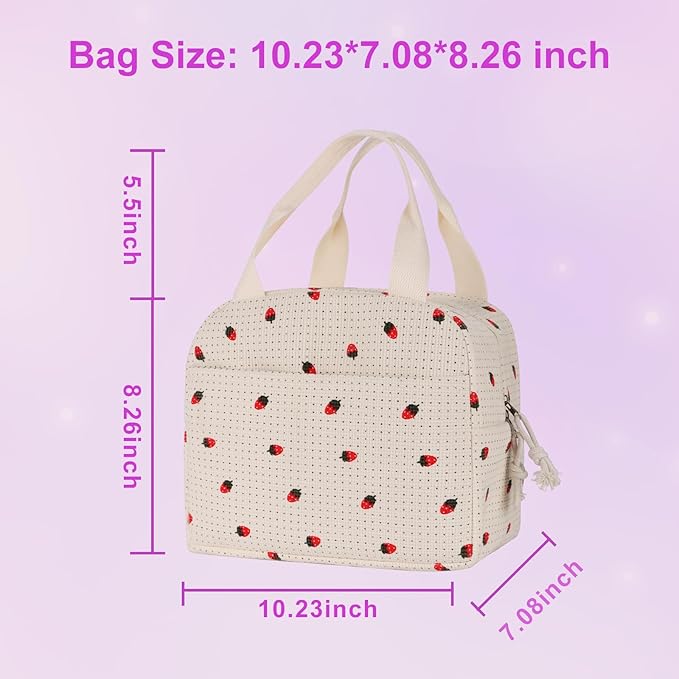 Lunch Box for Women, Reusable Insulated Lunch Box Floral Tote Bags Corduroy Totes for Women Office Work Travel Picnic