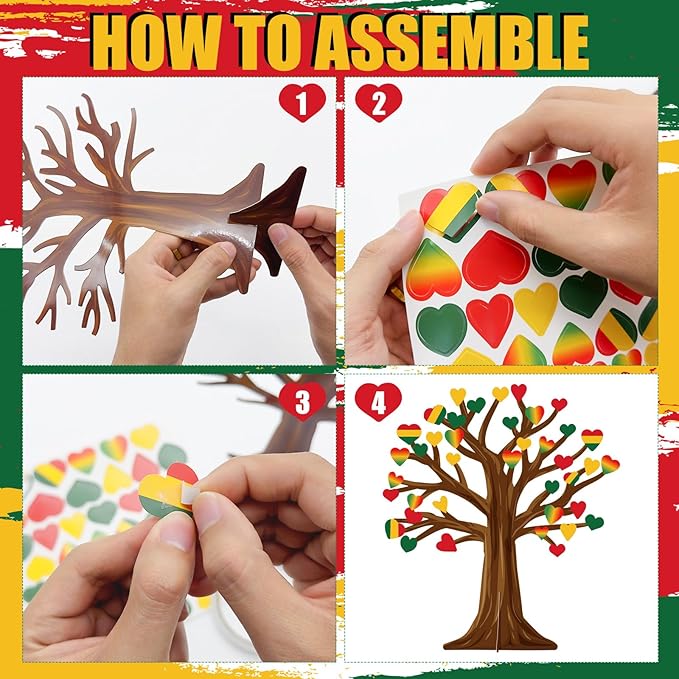 Cinrobiye 30 Sets Black History Month Party Supplies Craft Kits,African American Ornaments Decorations DIY Sets BHM Festival Crafts Decor for Kente Party Classroom Activities (BHM 1)