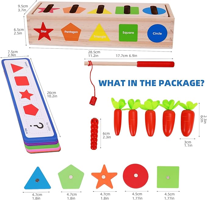 Montessori for Toddlers, Magnetic Color Shape Sorting Matching Box,Early Learning Toys,Wooden Educational Toy, Fine Motor Skills Toys for Boys Girls (New)