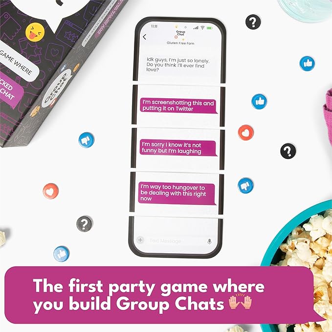 Group Chat Hilarious Text Message Party Game for Adults, Build Wild Group Threads with 400 Cards, Voting Tokens & Do Not Disturb Sign | Fun for Parties