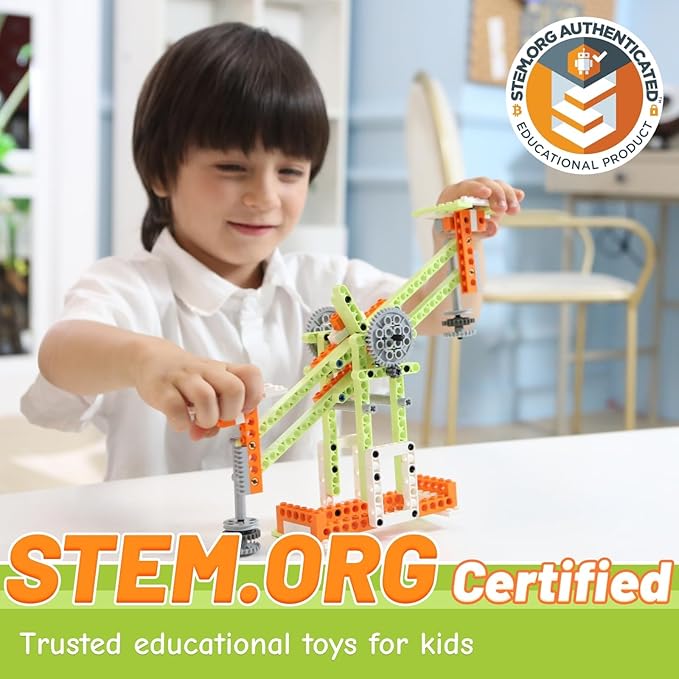 Robot E STEM Kits - Includes Large Storage Organizer, 14 in 1 Electric Building Toys with Learning Materials, Educational Construction Science Kit for Kids 8-10 10-12 Christmas Birthday Gift