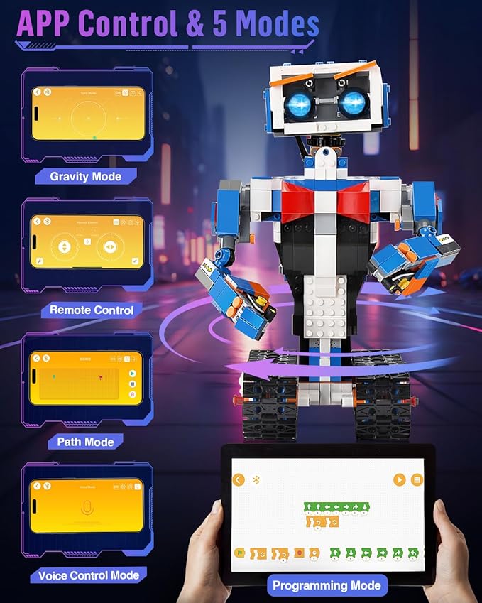 okk Robot Kit, STEM Toys for Kids 8-12, APP & Remote Control, DIY Engineering Educational Coding Robotics, Programmable Building Sets Gifts for Boys Girls