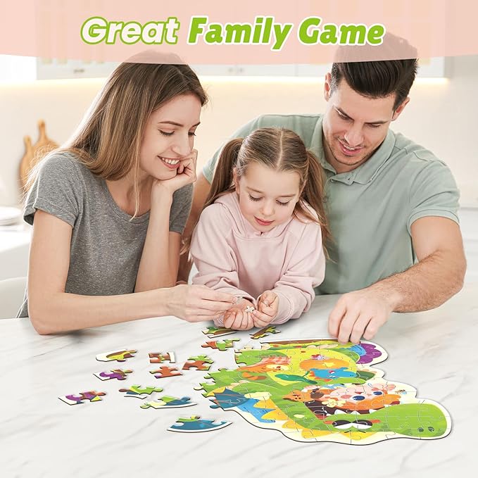 ELX Jigsaw Puzzle for Kids 3+, Floor Puzzle for Preschool Learning (19.7 X 15 in) (Dinosaur-Bag)