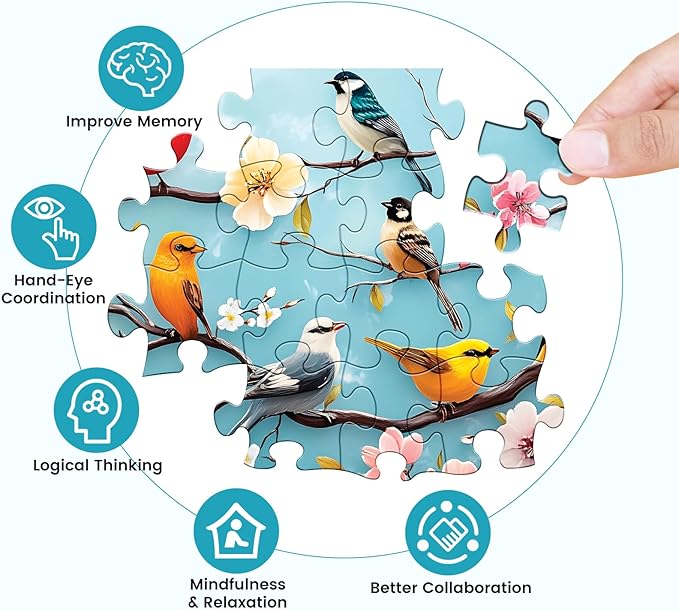 500 Piece Puzzles for Adults,Bird Jigsaw Puzzles 500 Pieces Bird Lovers Puzzle for Adults Jigsaw Puzzle Games Premium Cardboard Puzzle for Tabletop Great Gift 20.5x15 in
