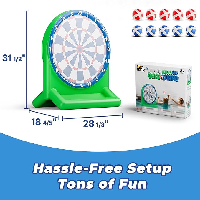 iPlay, iLearn Kids Fun Dartboard Outdoor Toys, Inflatable Dart Board Toss Game, Toddler Backyard Lawn Yard Play, Cool Indoor Family Party Birthday Gift for Ages 3 4 5 6 7 8 Boys Girls Children Teens