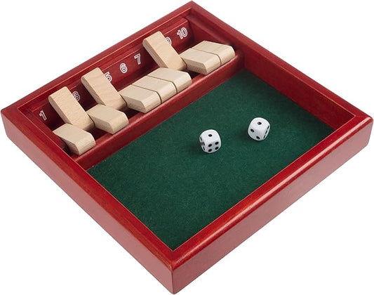 Shut The Box Game Wooden Set – Easy to Learn Math and Strategy Game for All Ages – Family Games for Home, Travel, and Camping by Trademark Games