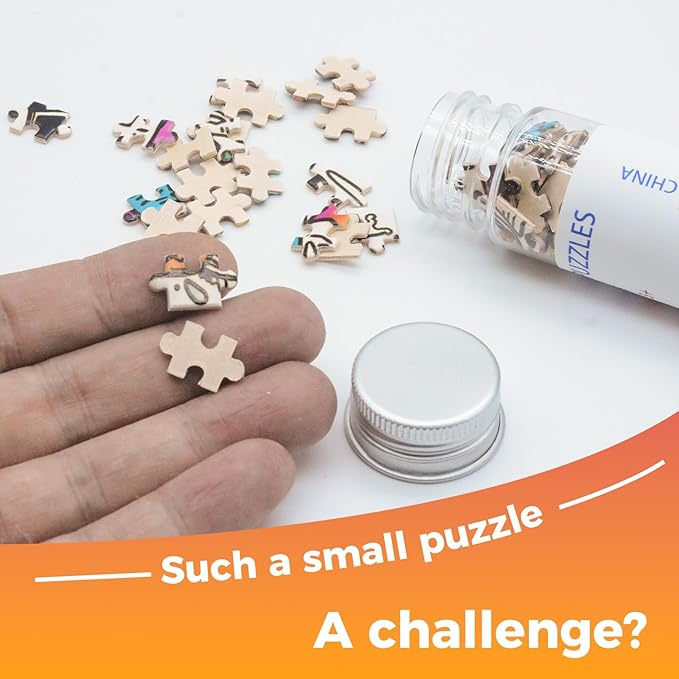 150 Pieces Mini Jigsaw Puzzles for Adults & Kids,6 x 4 Inches, Mini Puzzles, Travel Puzzle,Small Micro Puzzles, Challenging Difficult Puzzle,3 Pack Seaside Hut