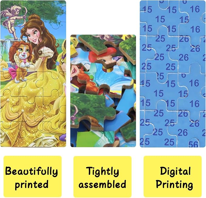 Wooden Princess Puzzles for Kids, 60 Pieces Jigsaw Puzzles in Metal Box, Educational Toys for Ages 3+ (0684, 8 Sets)