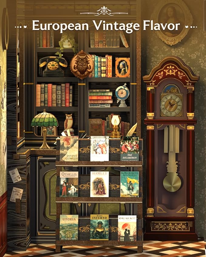 CUTEBEE Book Nook Kit, DIY Miniature House Kits for Adult and Teens, Dollhouse Mini Booknook House Bookshelf Decor, DIY Craft Gifts for Family and Friends（Owl Bookstore）