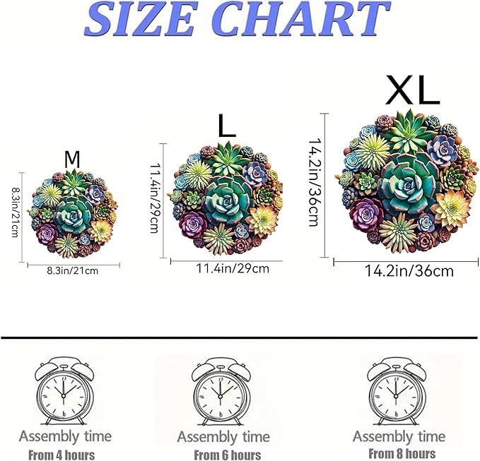 Wooden Puzzles, 320 Pieces Succulent Plants Jigsaw Puzzles, Unique Shaped Wooden Puzzle for Adults and Kids, Family Game(Succulent Plants, Royal)