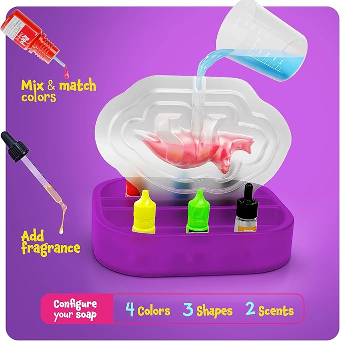 Dan&Darci Dino Soap Making Kit for Kids, Dinosaur Science Toys Kits, Gifts for Kid All Ages, DIY Activities Craft - Art Crafts Gift Set for Boys and Girls Age 3 4 5 6 7 8 12 Year Old Boy