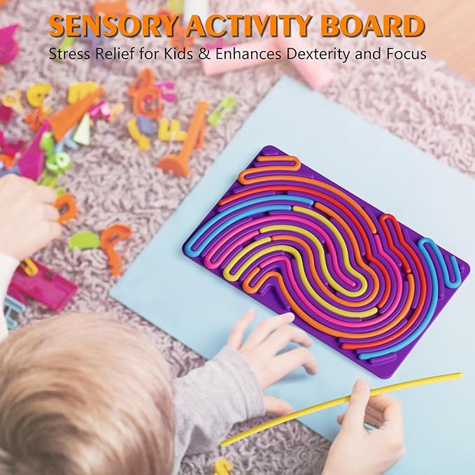 Sensory Fidget Toys for Kids Toddler Boys ,Sensory Activity Board for Stress Anxiety Autistic ADHD, Calm Down Travel Airplane Essentials Toys for 3+ Year Old, Stuffers Gift for Teen Girl