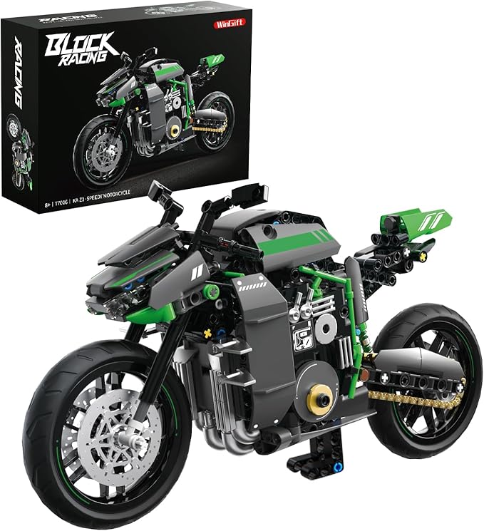 WINGIFT 1:8 Motorcycle Building Set,460 PCS Collectible Motorcycle Display Model Building Kit,Motorbike Toy Collection Brick Kit for Boys Girls,Christmas Birthday Gift for Adults Teens and Kids 8-14+