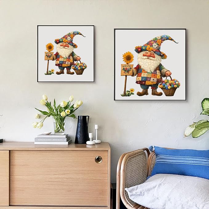 Wooden Puzzles for Adults, 500 Pieces Gnome Puzzle for Adults and Kids, 18.5 * 17.9 in Unique Shape Wooden Jigsaw Puzzle, Wooden Puzzle Creative Toys for Family Friends