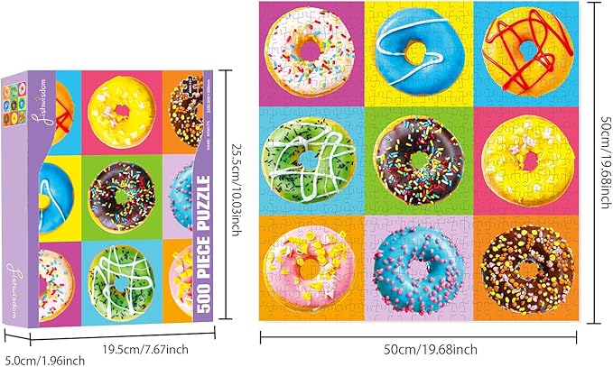 500 Pieces Jigsaw Puzzles for Adults and Teens and Kids Family Happy Gift Colorful Popsicles (T-Doughnuts)