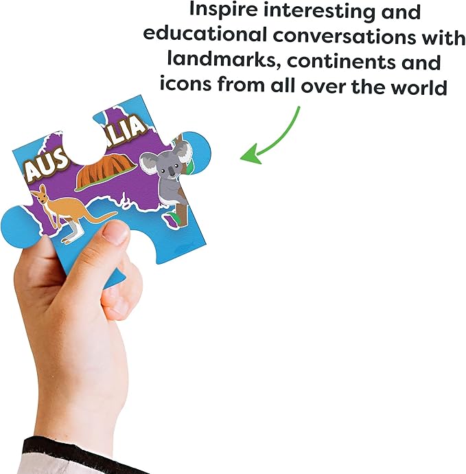 World Map Puzzle for Kids - 75 Piece - World Puzzles with Continents - Childrens Jigsaw Geography Puzzles for Kids Ages 4-8, 5, 6, 7, 8-10 Year Olds - Puzzle Maps Educational Toys for 4+ Year Old