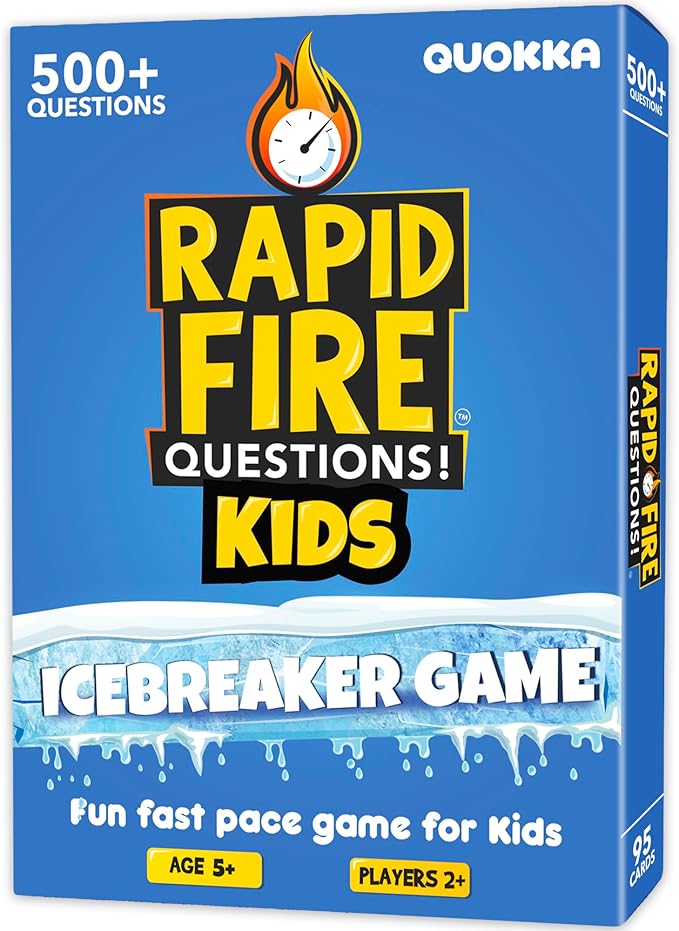 QUOKKA Kids Conversation Cards Game - Break The Ice Game for Kids and Families - Icebreaker Cards with 500+ Questions - Family Game for Kid 8-12 - Perfect for Family Games Night I Travel Version