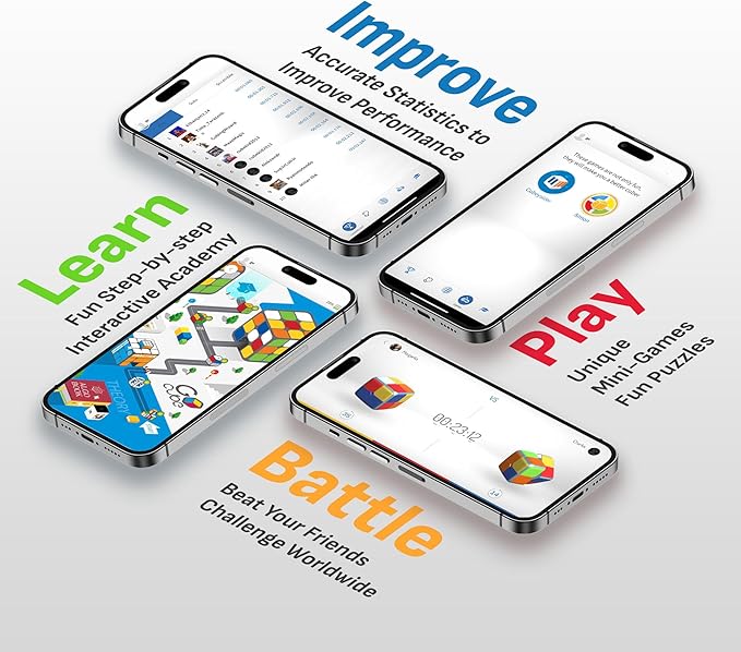 GoCube 2x2 - The First Ever 2x2 Connected Cube That Allows You to Learn How to Solve The Cube! App-Enabled STEM Puzzle That Fits All Ages and Capabilities. Free App.