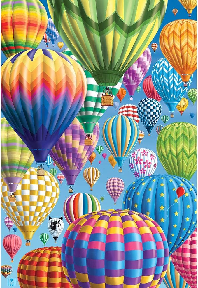 Bits and Pieces – 300 Piece Jigsaw Puzzle for Adults – Balloon Festival - Hot Air Balloon Collage Jigsaw Puzzle by Artist Michael David Ward, Completed Puzzle Size: 18" x 24"