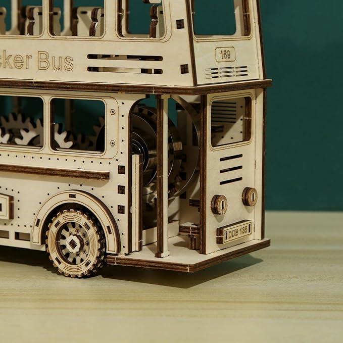 3D Wooden Puzzles Double-Decker Bus Model Kits, Brainteaser and Puzzle for Christmas/Birthday,Gifts for Adults and Teens to Build Combination…