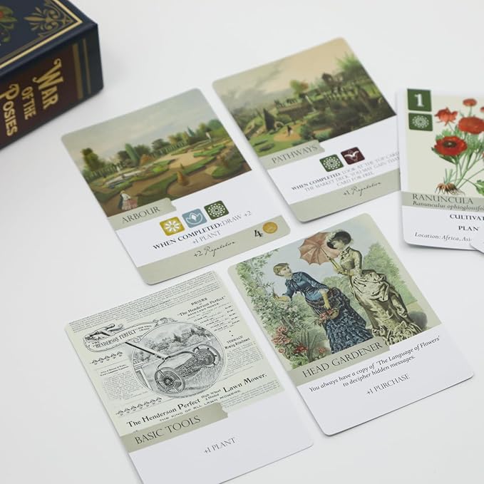 Botany: War of the Posies | Family Strategy Game for Young Botanists and Adults | Ages 8+ | for 2-4 Players | Average Playtime 30 mins | Perfect for Family Game Night