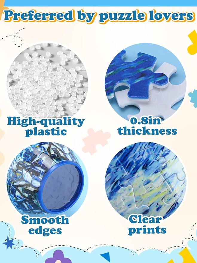 Unique 3D Puzzle for Adults - 160 Pieces of Puzzle Flower Vase, Azure Wave Themed Art Projects Gift for Women Mother's Day Housewarming Home Decoration