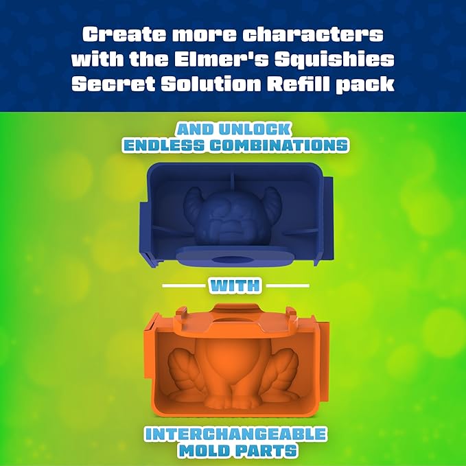 Elmer’s Squishies Mix and Match DIY Squishy Toys Kids Crafts Creates 2 Mix and Match Characters 12 Piece Kit