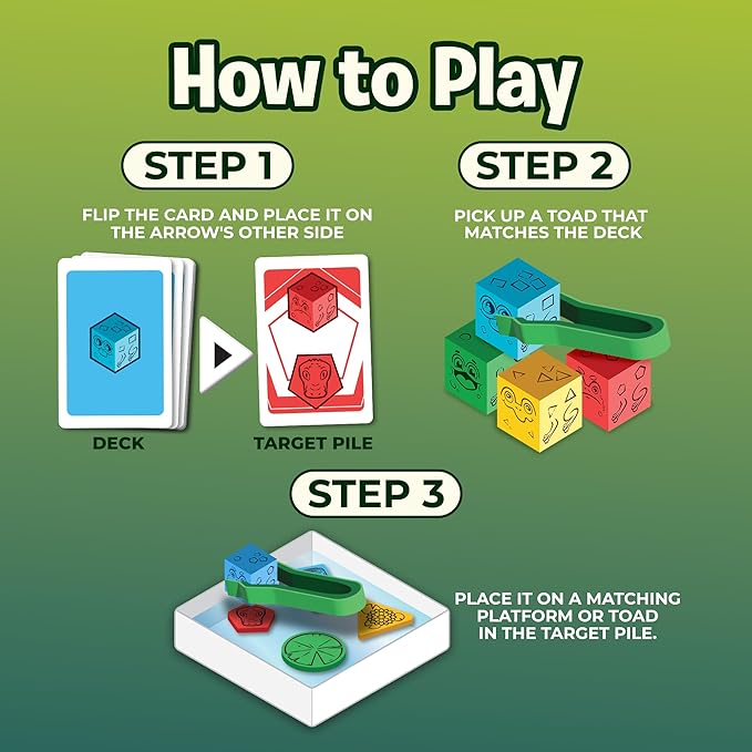 Topple Toads – Fun & Competitive Stacking Game - Engaging Balance Board Game - Endless Laughter & Excitement -2-4 Players