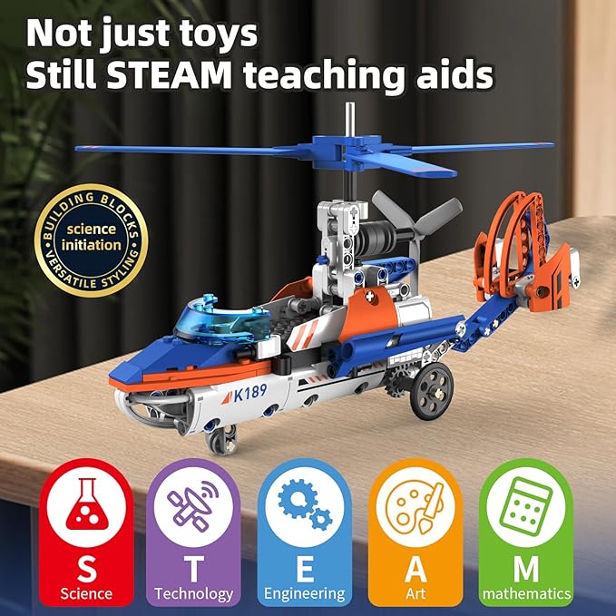 5 in 1 Airplane Building Block Set with APP & Remote Control STEM Toy,DIY Aircraft Building Kit Rechargeable Airplanes Model Toys Gifts for Boys Age 8-14 (325 PCS)
