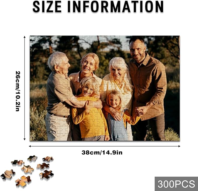 Custom Puzzle, Personalized Puzzle from Photos, Customized Puzzle 120/200/300/500/1000/1500 Pieces for Family, Christmas, Pet, Birthday, Wedding Gift