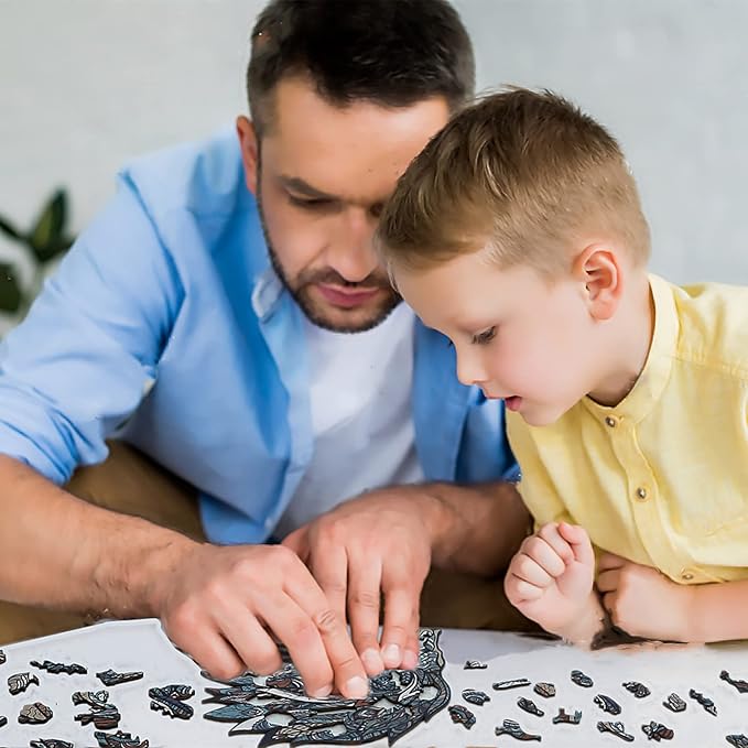 Wooden Jigsaw Puzzle for Adults,Unique Lion Animals Shaped Magic Jigsaw Puzzle Pieces Best Gift for Adults,Can be Used as a Cool Mouse Pad,70pcs,(10×9 inches) Large…