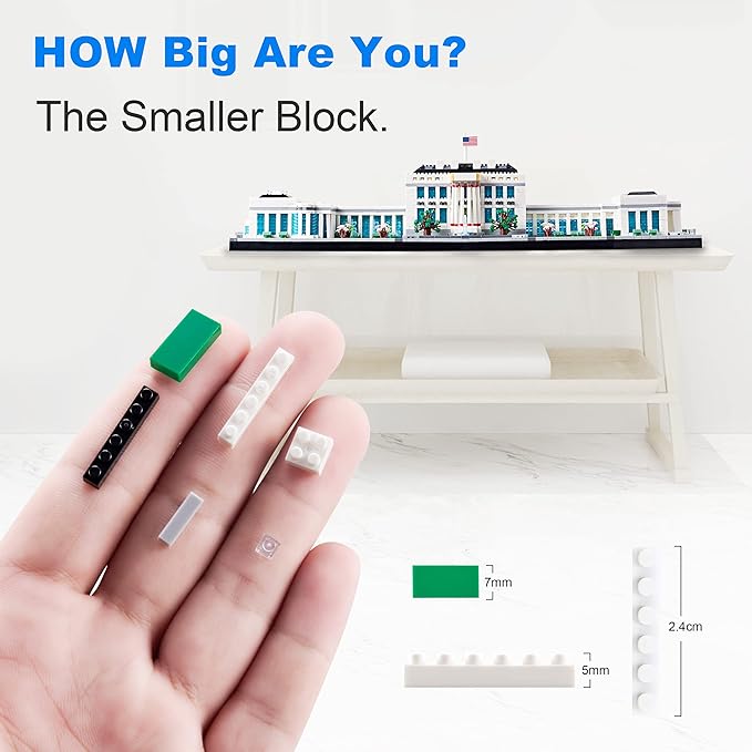 Architecture Series Mini Bricks for Adults and Teens,US Capital White House Construction Set,Micro Blocks Set,3520 PCS,Landmark Model