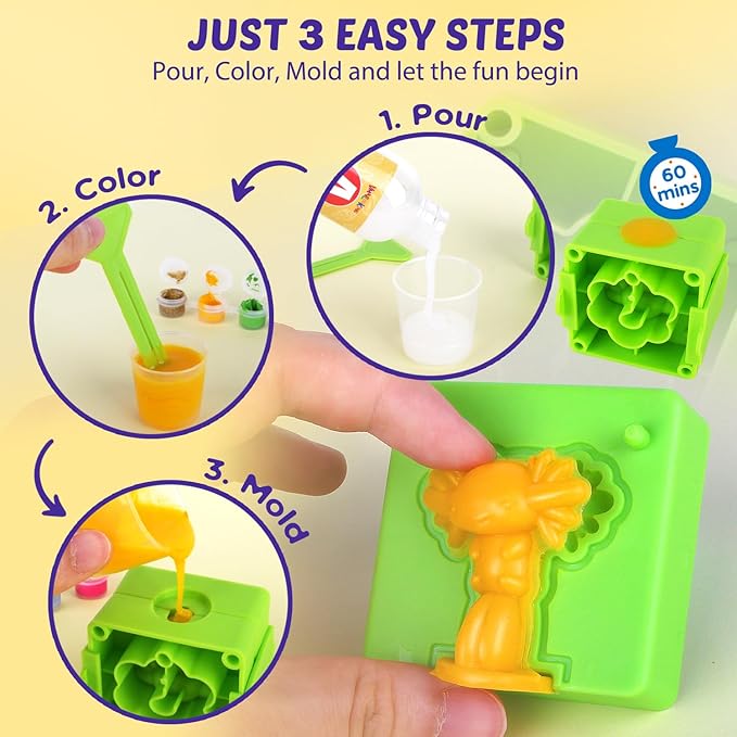 DIY Squishy Making Kits，Creates 6 Animal Characters Craft Kit, Glow-in-The-Dark Silicone Squishy Toys for Kids Ages 6 and Up, Perfect for Stress Relief and Sensory Play (Animal)